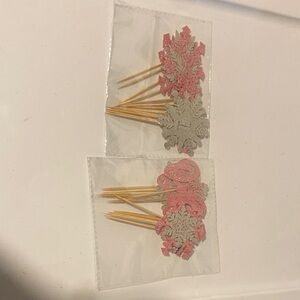 Winter first birthday cupcake toppers